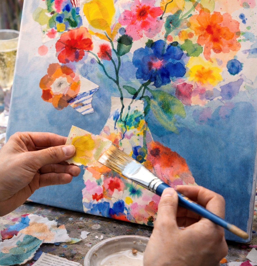 Prosecco & Paint: Collage & Mixed Media